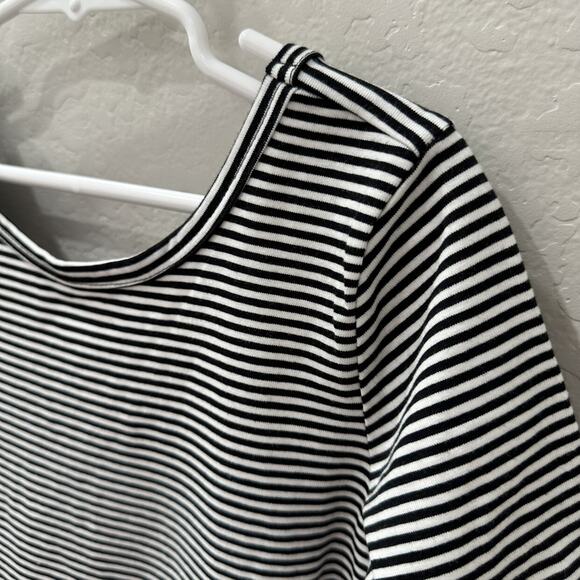 NWT Nordstrom Black & White Stripe Twirl Dress - Picture 2 of 8